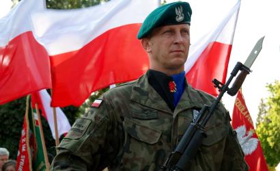 Polski żołnierz podczas parady
