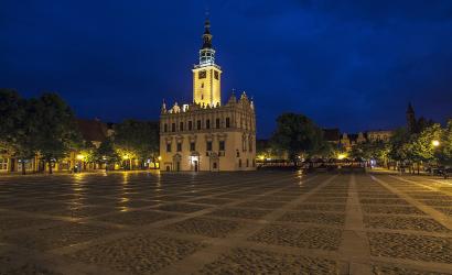 rynek Chełmno nocą